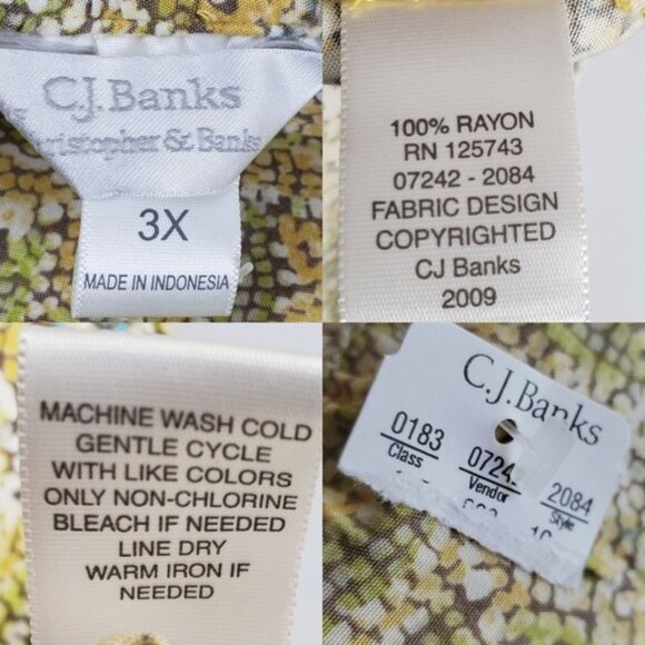 Christopher & Banks Womens Yellow Green Fern Leaf Print Maxi Skirt Size 3X NWOT - Picture 5 of 5